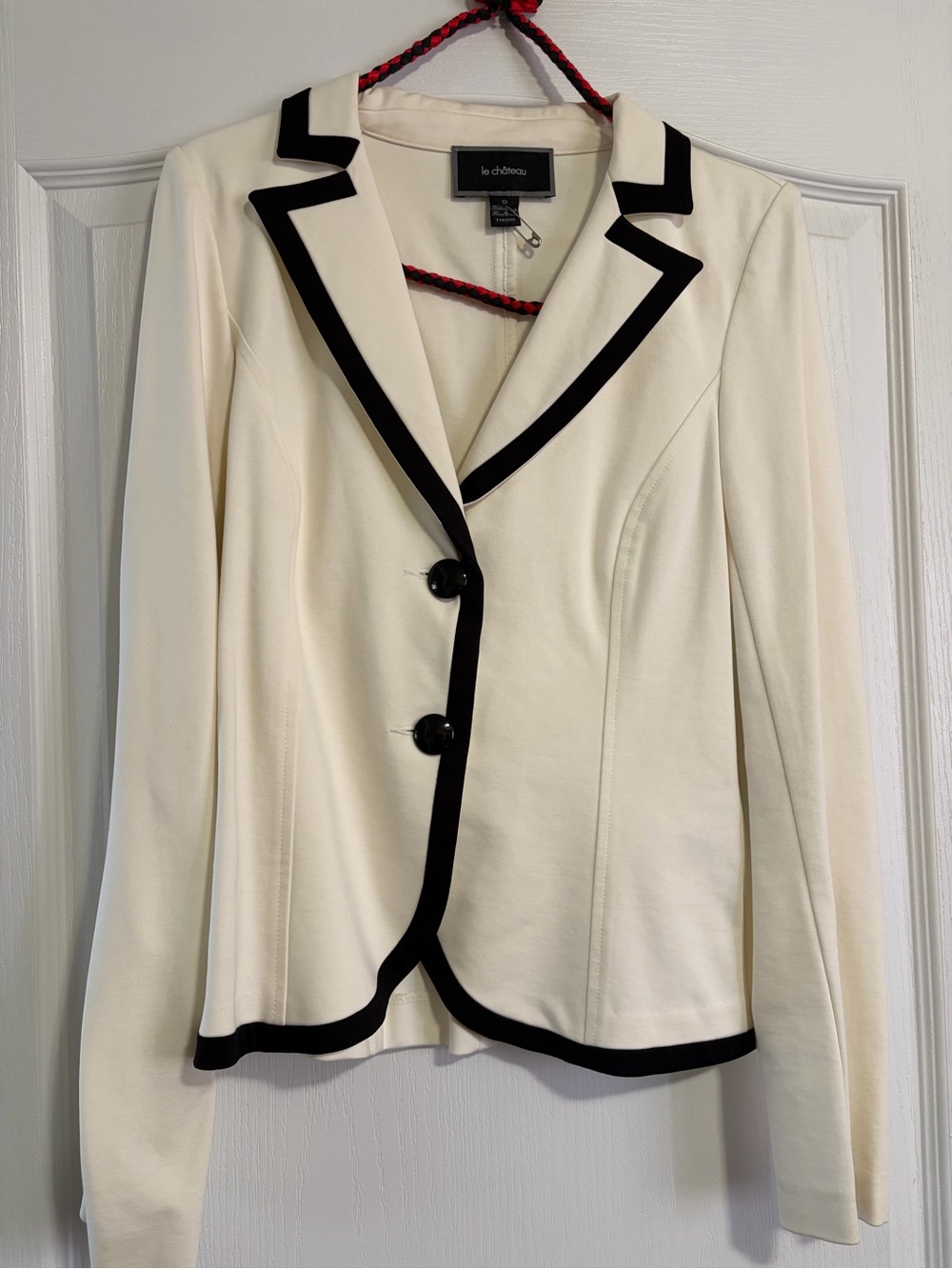 Cream Jacket with Black Hem Detail